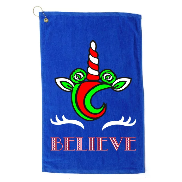 Believe Unicorn Christmas Platinum Collection Golf Towel