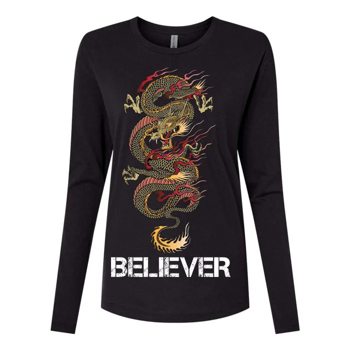 Believer Of Dragons Womens Cotton Relaxed Long Sleeve T-Shirt