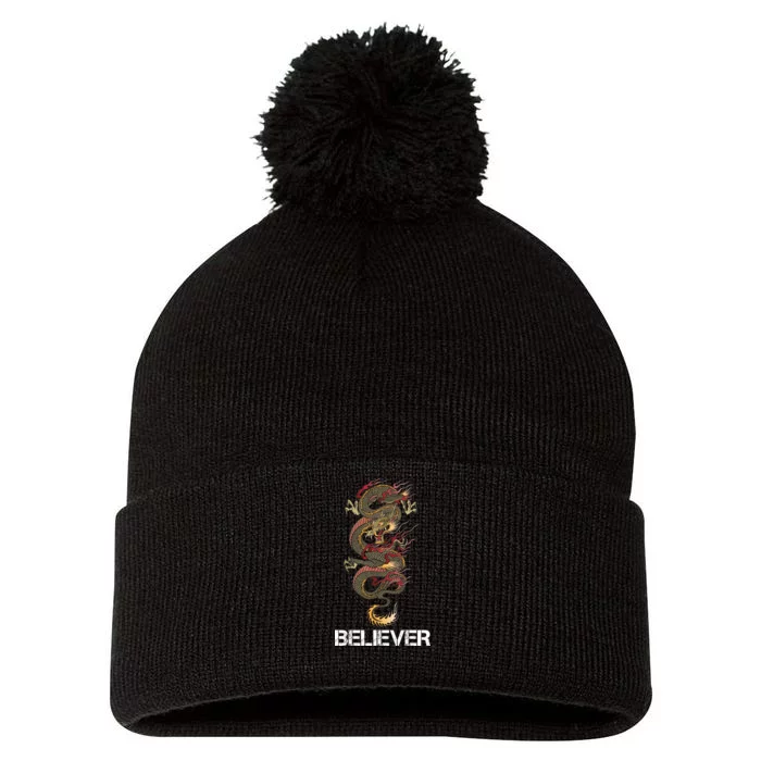 Believer Of Dragons Pom Pom 12in Knit Beanie