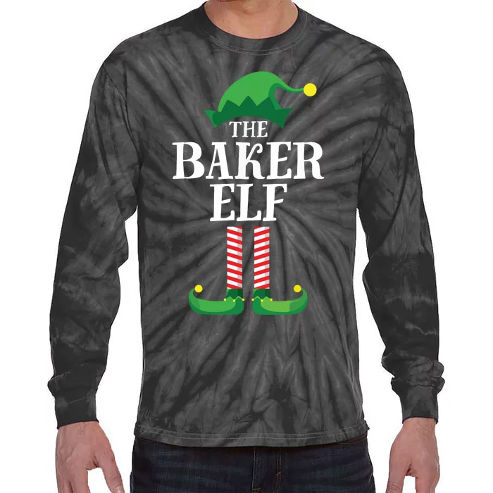 Baker Elf Matching Family Group Christmas Party Tie-Dye Long Sleeve Shirt