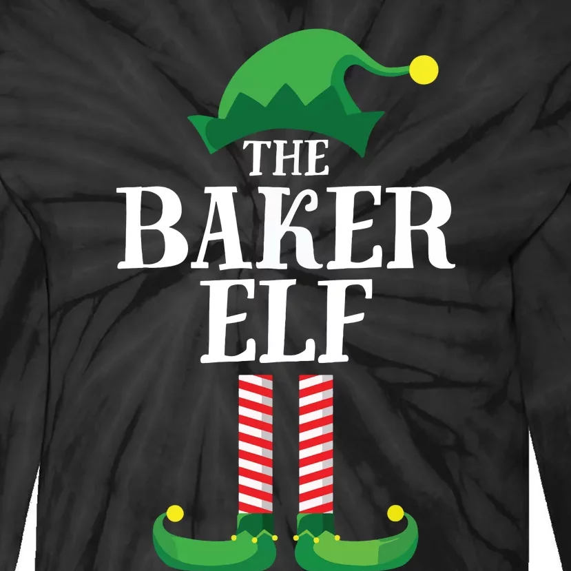 Baker Elf Matching Family Group Christmas Party Tie-Dye Long Sleeve Shirt