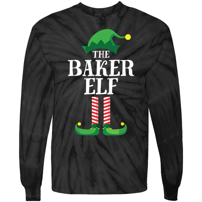 Baker Elf Matching Family Group Christmas Party Tie-Dye Long Sleeve Shirt