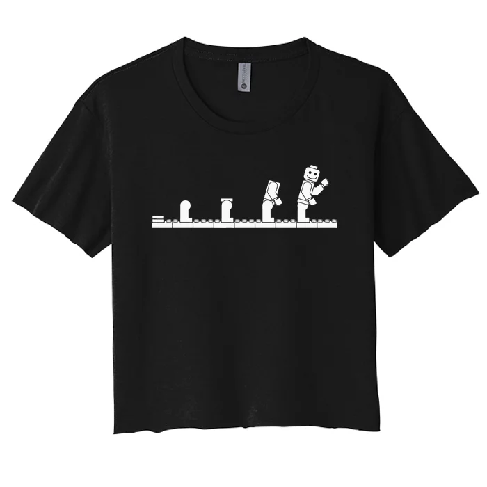 Bricks Evolution Master Builder Building Blocks Women's Crop Top Tee