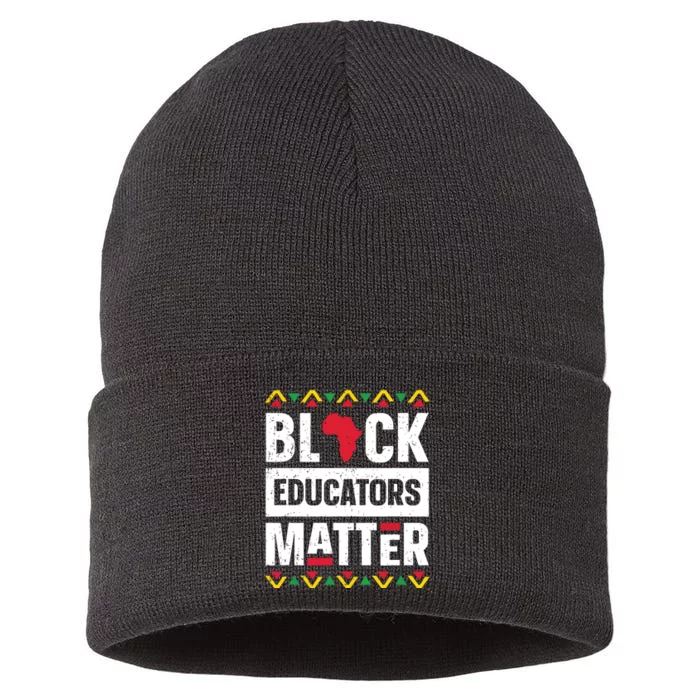 Black Educators Matter Teacher Black History Month Sustainable Knit Beanie