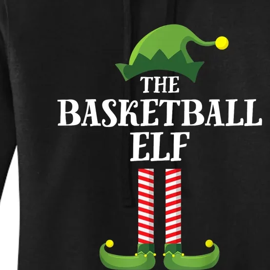 Basketball Elf Matching Family Group Christmas Party Women's Pullover Hoodie