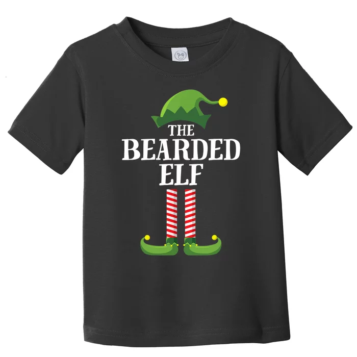 Bearded Elf Matching Family Group Christmas Party Elf Toddler T-Shirt