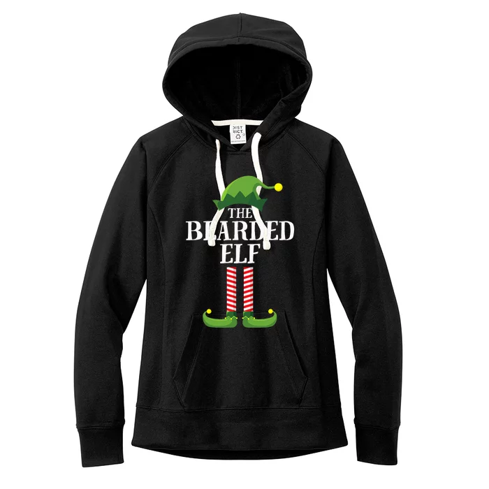 Bearded Elf Matching Family Group Christmas Party Elf Women's Fleece Hoodie