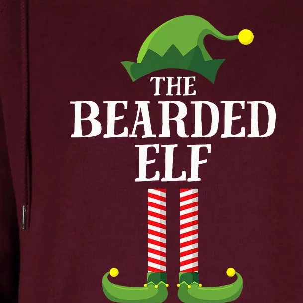 Bearded Elf Matching Family Group Christmas Party Elf Womens Funnel Neck Pullover Hood