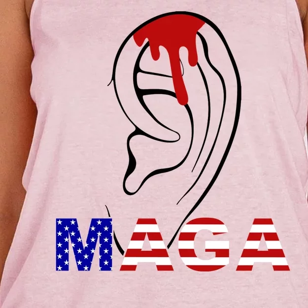 Bleeding Ears Maga Usa Pro Trump Women's Knotted Racerback Tank