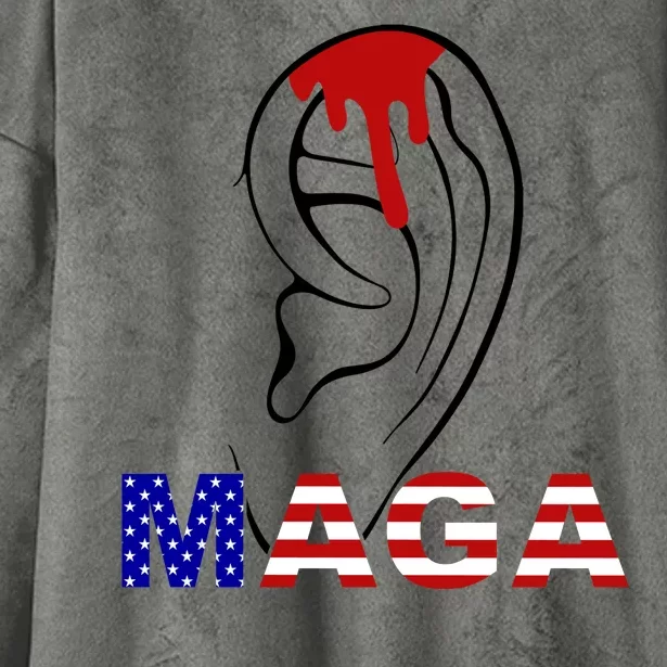 Bleeding Ears Maga Usa Pro Trump Hooded Wearable Blanket