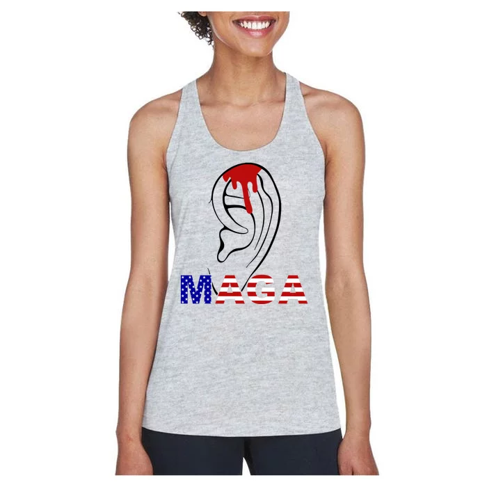 Bleeding Ears Maga Usa Pro Trump Women's Racerback Tank