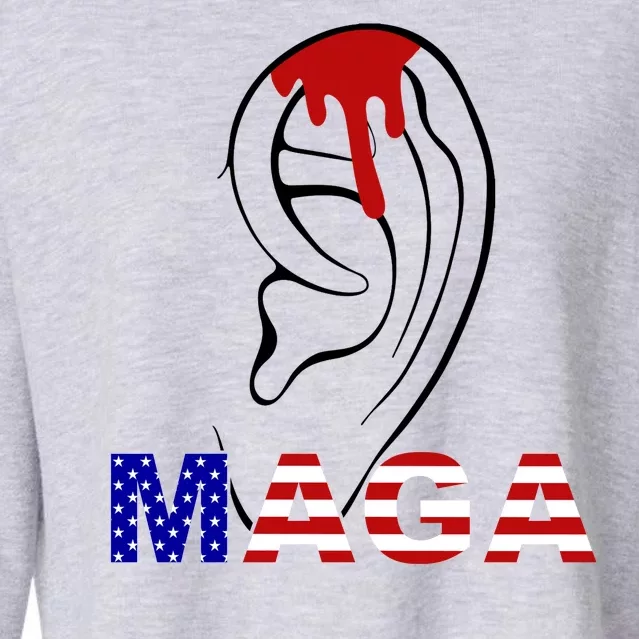 Bleeding Ears Maga Usa Pro Trump Cropped Pullover Crew