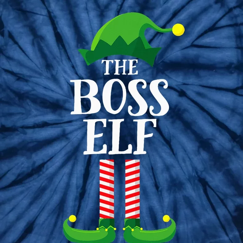 Boss Elf Matching Family Group Christmas Party Pyjamas Tie-Dye T-Shirt