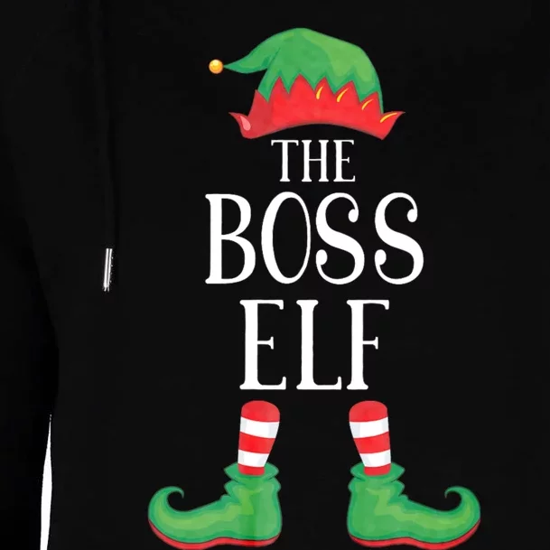 Boss Elf Matching Group Xmas Funny Family Christmas Womens Funnel Neck Pullover Hood