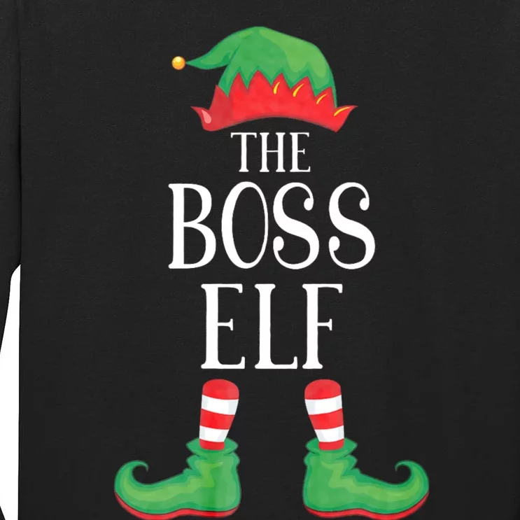 Boss Elf Matching Group Xmas Funny Family Christmas Tall Long Sleeve T-Shirt