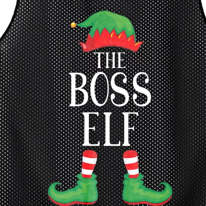 Boss Elf Matching Group Xmas Funny Family Christmas Mesh Reversible Basketball Jersey Tank