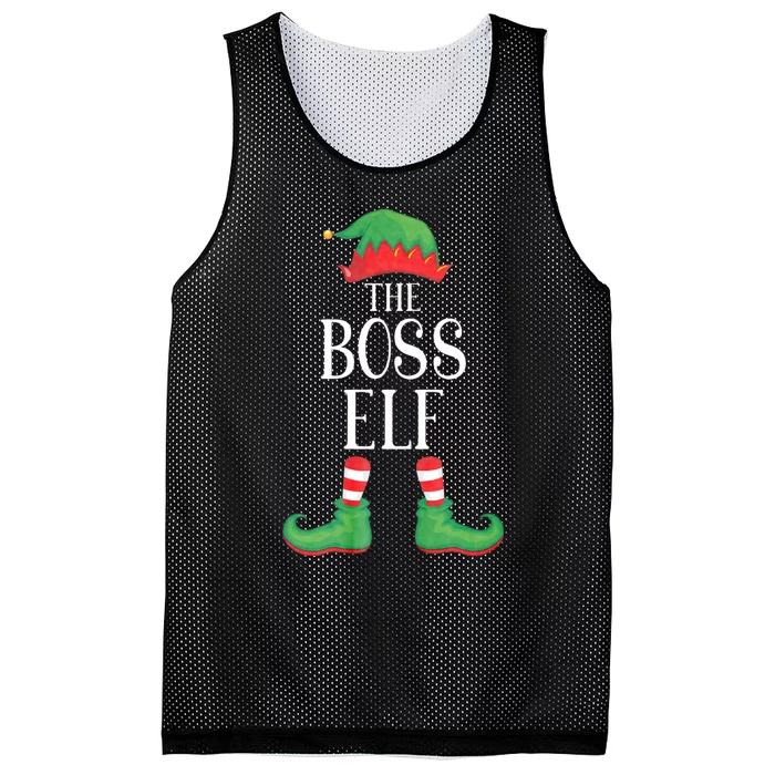 Boss Elf Matching Group Xmas Funny Family Christmas Mesh Reversible Basketball Jersey Tank