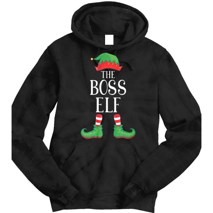 Boss Elf Matching Group Xmas Funny Family Christmas Tie Dye Hoodie