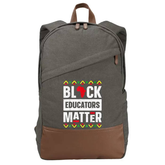 Black Educators Matter History Month Africa Teacher Cotton Canvas Backpack