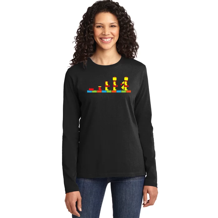 Bricks Evolution Master Builder Building Blocks Ladies Long Sleeve Shirt