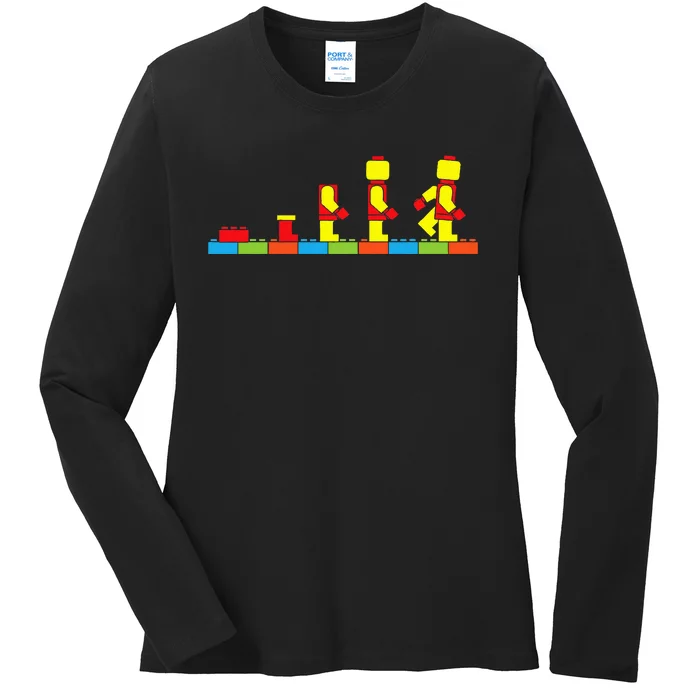 Bricks Evolution Master Builder Building Blocks Ladies Long Sleeve Shirt