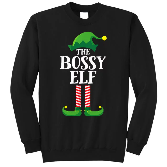 Bossy Elf Matching Family Group Christmas Party Tall Sweatshirt