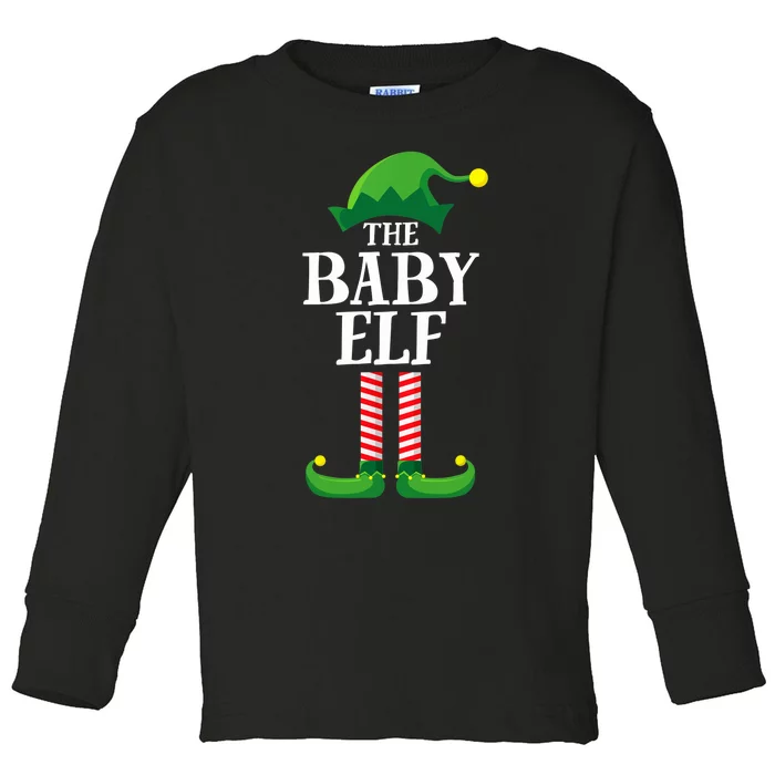 Baby Elf Matching Family Group Christmas Party Toddler Long Sleeve Shirt