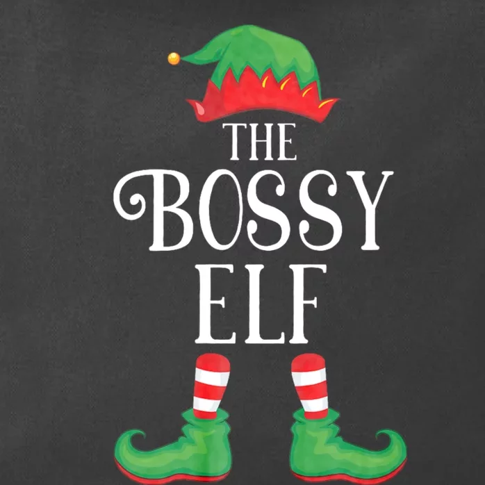 Bossy Elf Matching Group Xmas Funny Family Christmas Zip Tote Bag