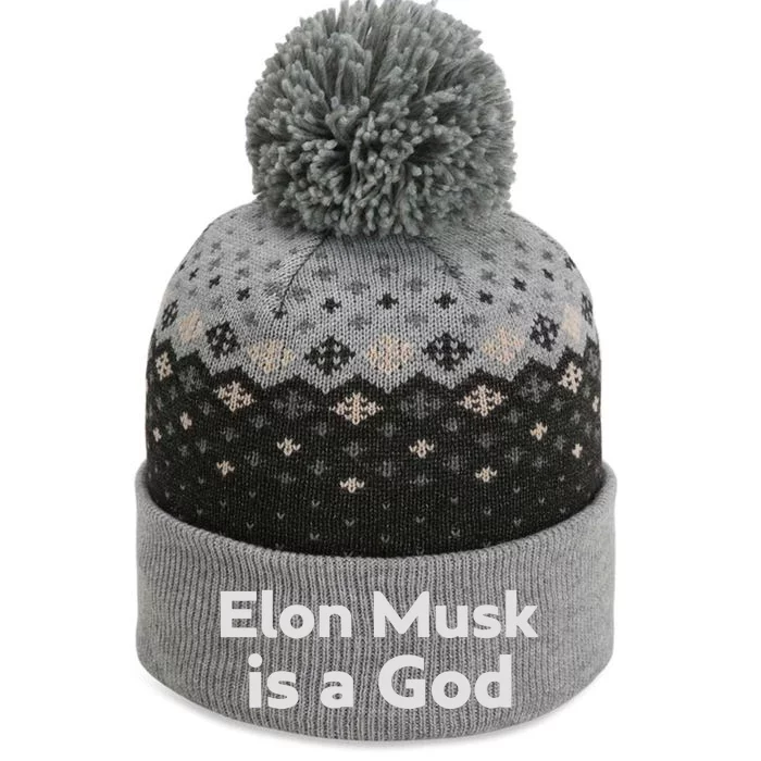 Biden Elon Musk Is A God The Baniff Cuffed Pom Beanie