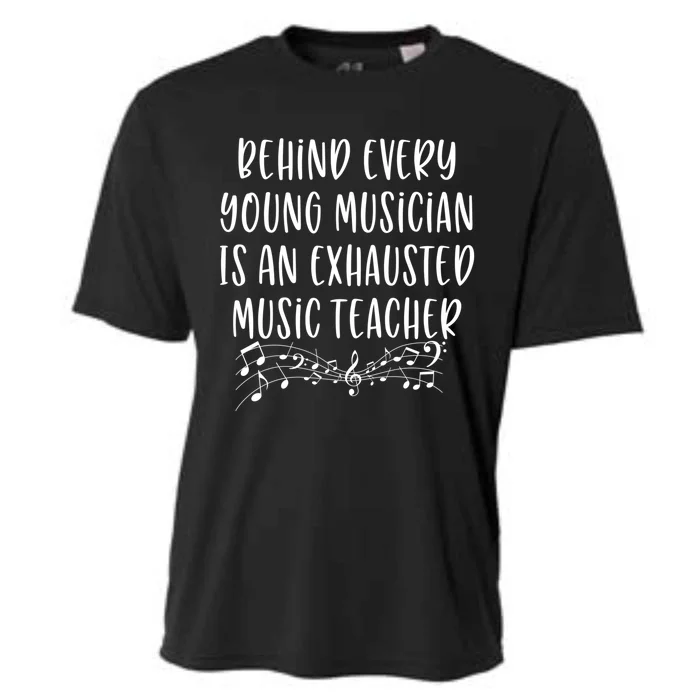 Behind Every Musician Is An Exhausted Music Teacher Gift Cooling Performance Crew T-Shirt