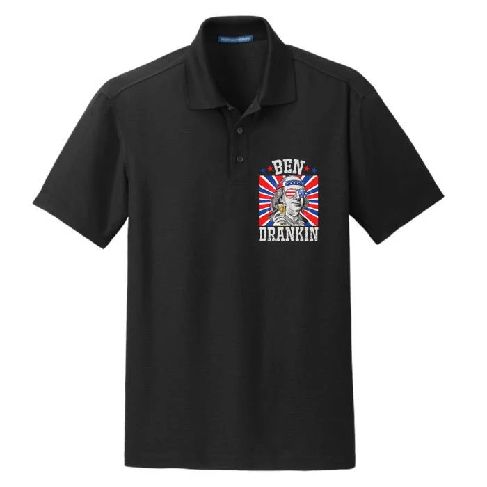 Ben Drankin 4th Of July Patriotic America Dry Zone Grid Performance Polo