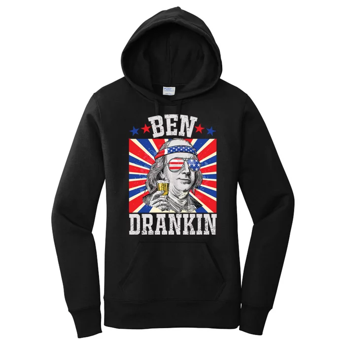 Ben Drankin 4th Of July Patriotic America Women's Pullover Hoodie