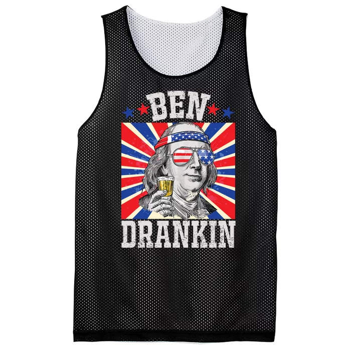 Ben Drankin 4th Of July Patriotic America Mesh Reversible Basketball Jersey Tank