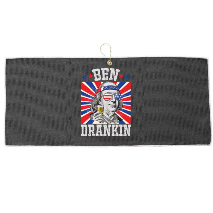 Ben Drankin 4th Of July Patriotic America Large Microfiber Waffle Golf Towel