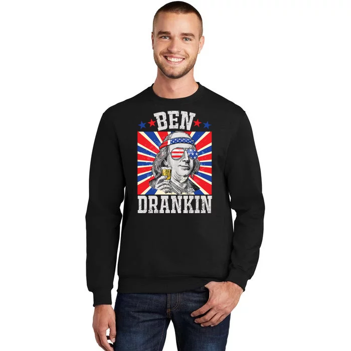 Ben Drankin 4th Of July Patriotic America Tall Sweatshirt