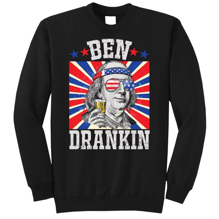 Ben Drankin 4th Of July Patriotic America Tall Sweatshirt