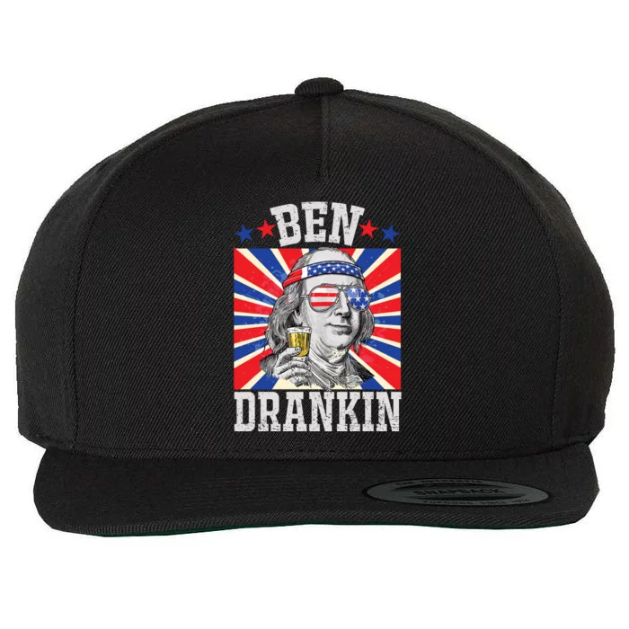 Ben Drankin 4th Of July Patriotic America Wool Snapback Cap