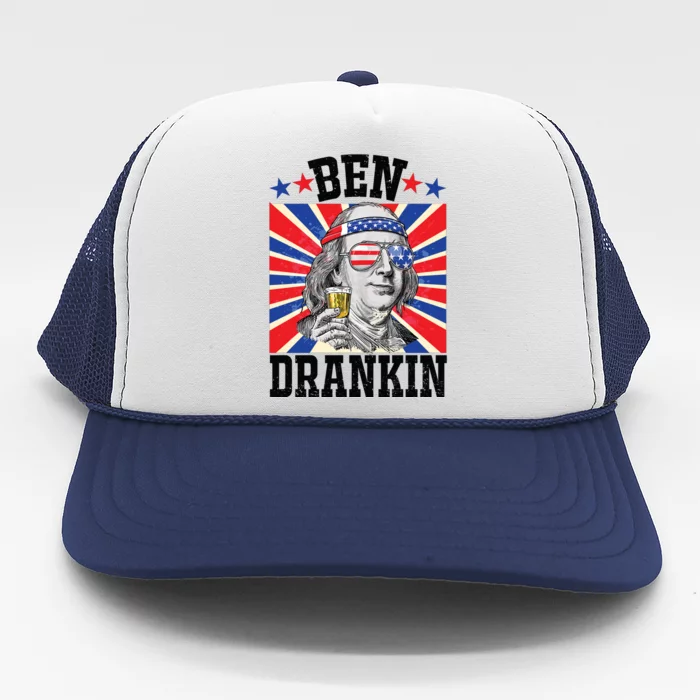 Ben Drankin 4th Of July Patriotic America Trucker Hat