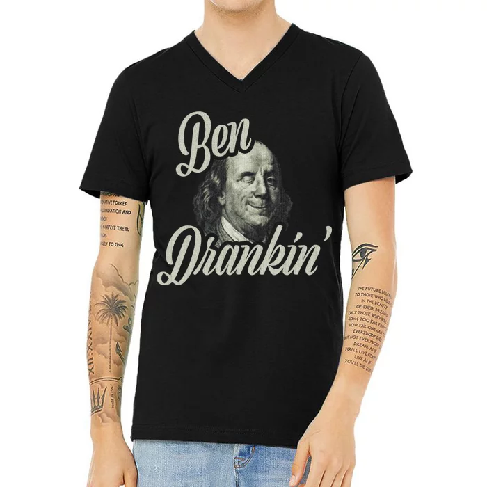 Ben Drankin Benjamin Franklin V-Neck T-Shirt