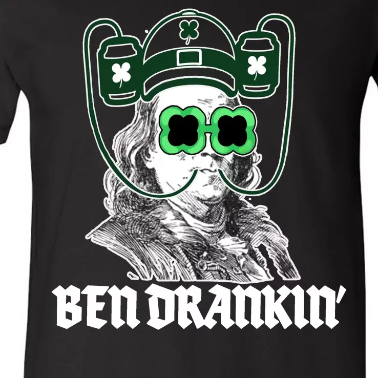 Ben Drankin Benjamin Franklin St Patricks Day V-Neck T-Shirt