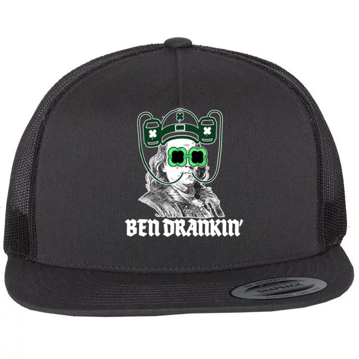 Ben Drankin Benjamin Franklin St Patricks Day Flat Bill Trucker Hat