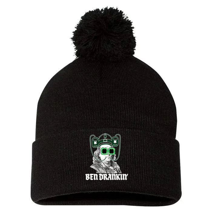 Ben Drankin Benjamin Franklin St Patricks Day Pom Pom 12in Knit Beanie