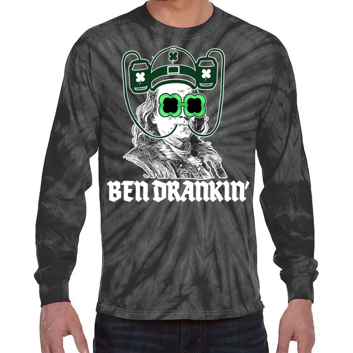 Ben Drankin Benjamin Franklin St Patricks Day Tie-Dye Long Sleeve Shirt