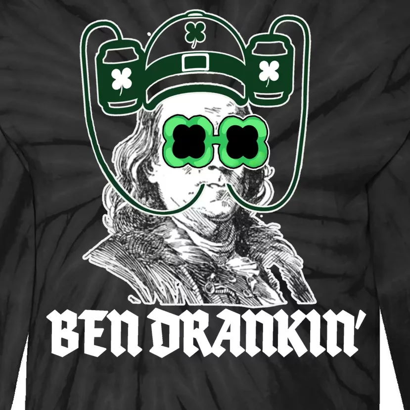 Ben Drankin Benjamin Franklin St Patricks Day Tie-Dye Long Sleeve Shirt