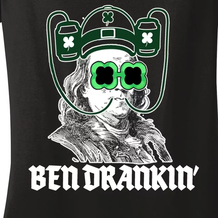 Ben Drankin Benjamin Franklin St Patricks Day Women's V-Neck T-Shirt