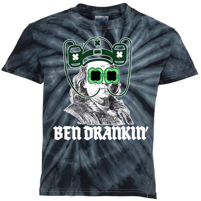 Ben Drankin Benjamin Franklin St Patricks Day Kids Tie-Dye T-Shirt