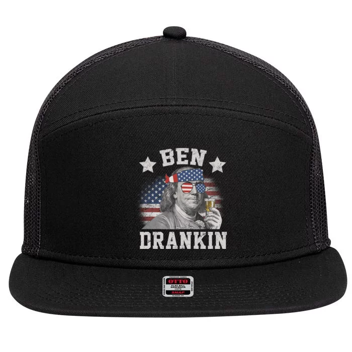 Ben Drankin Party Vintage USA 7 Panel Mesh Trucker Snapback Hat