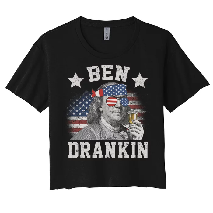 Ben Drankin Party Vintage USA Women's Crop Top Tee