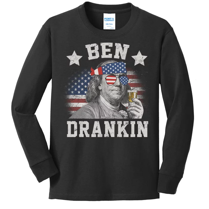 Ben Drankin Party Vintage USA Kids Long Sleeve Shirt