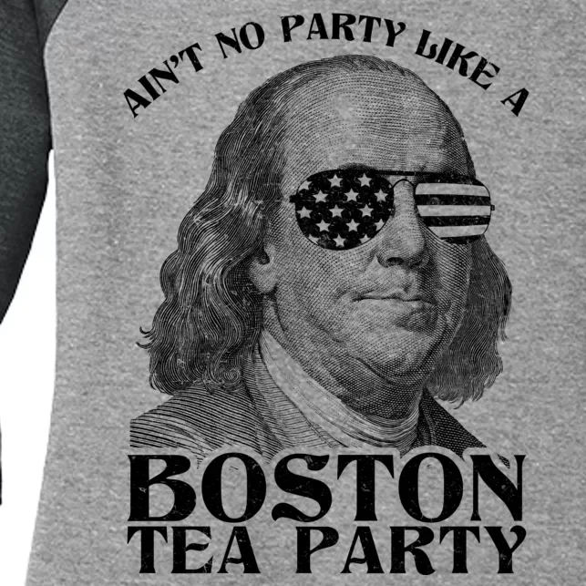 Ben Franklin Boston Tea Party Women's Tri-Blend 3/4-Sleeve Raglan Shirt